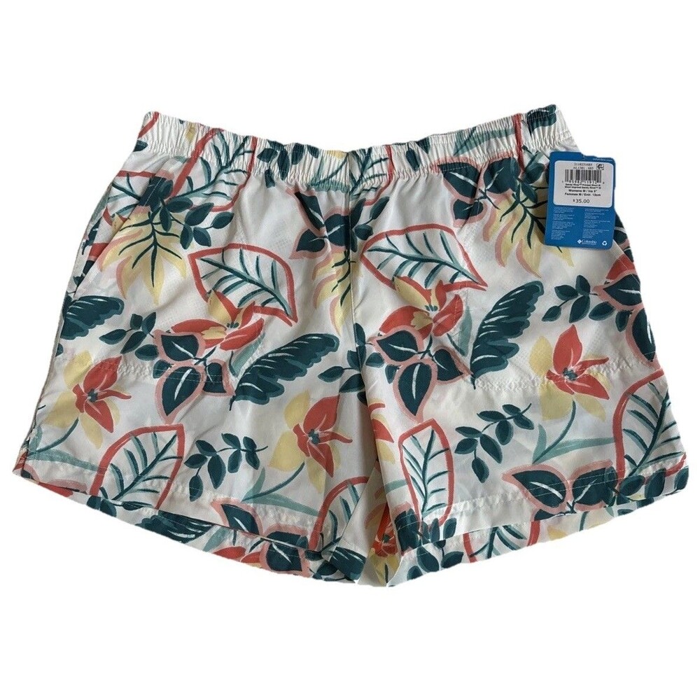 NWT Ladies Columbia Sandy River III Omni-Shield Tropical Print 5" Inseam Sz M